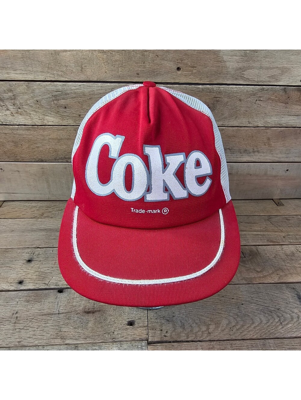 Vintage Coca-Cola Coke Red White Mesh Trucker Hat Cap America Advertising